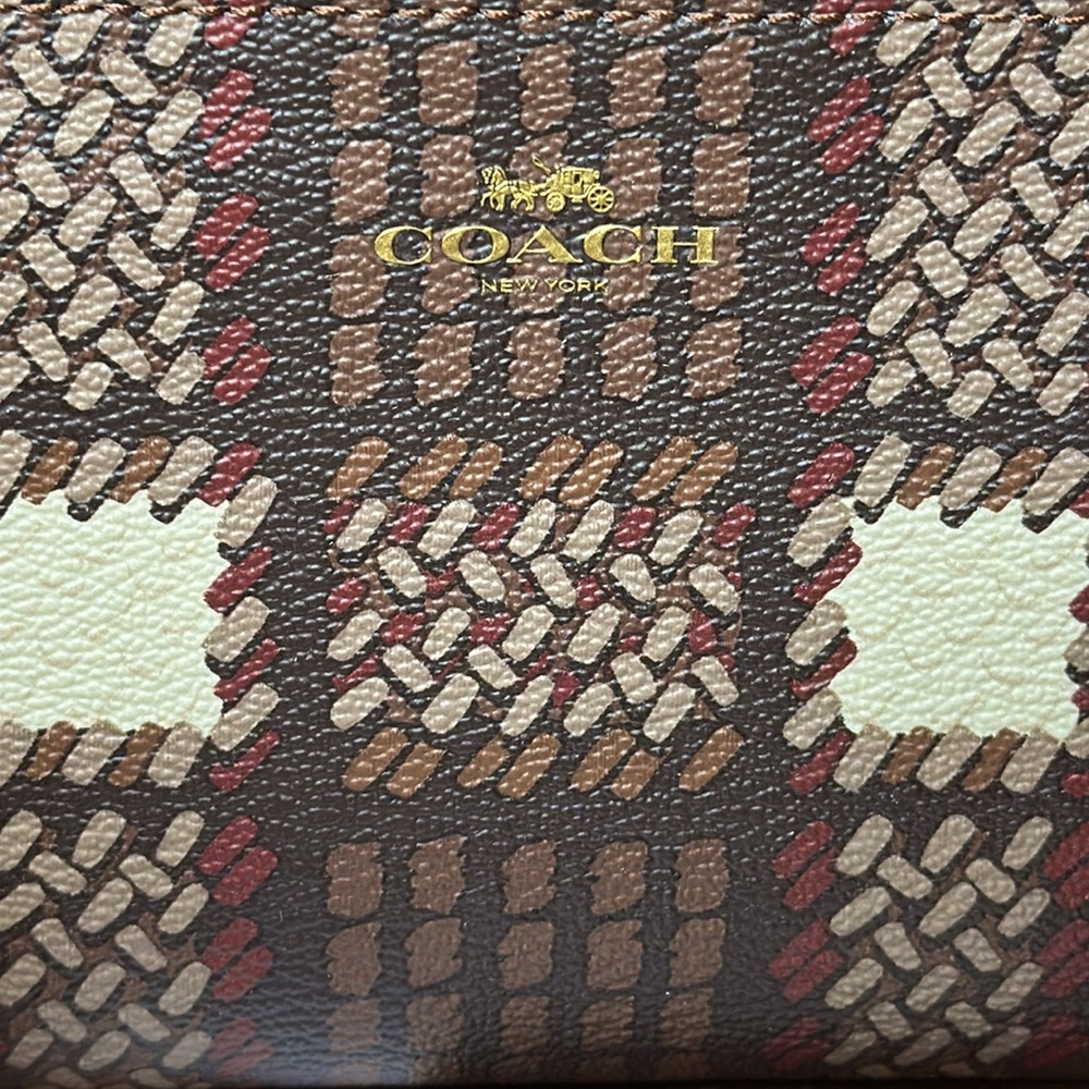 *NWT* COACH Corner Zip Wristlet With Brushed Plaid Print - Picture 4 of 7